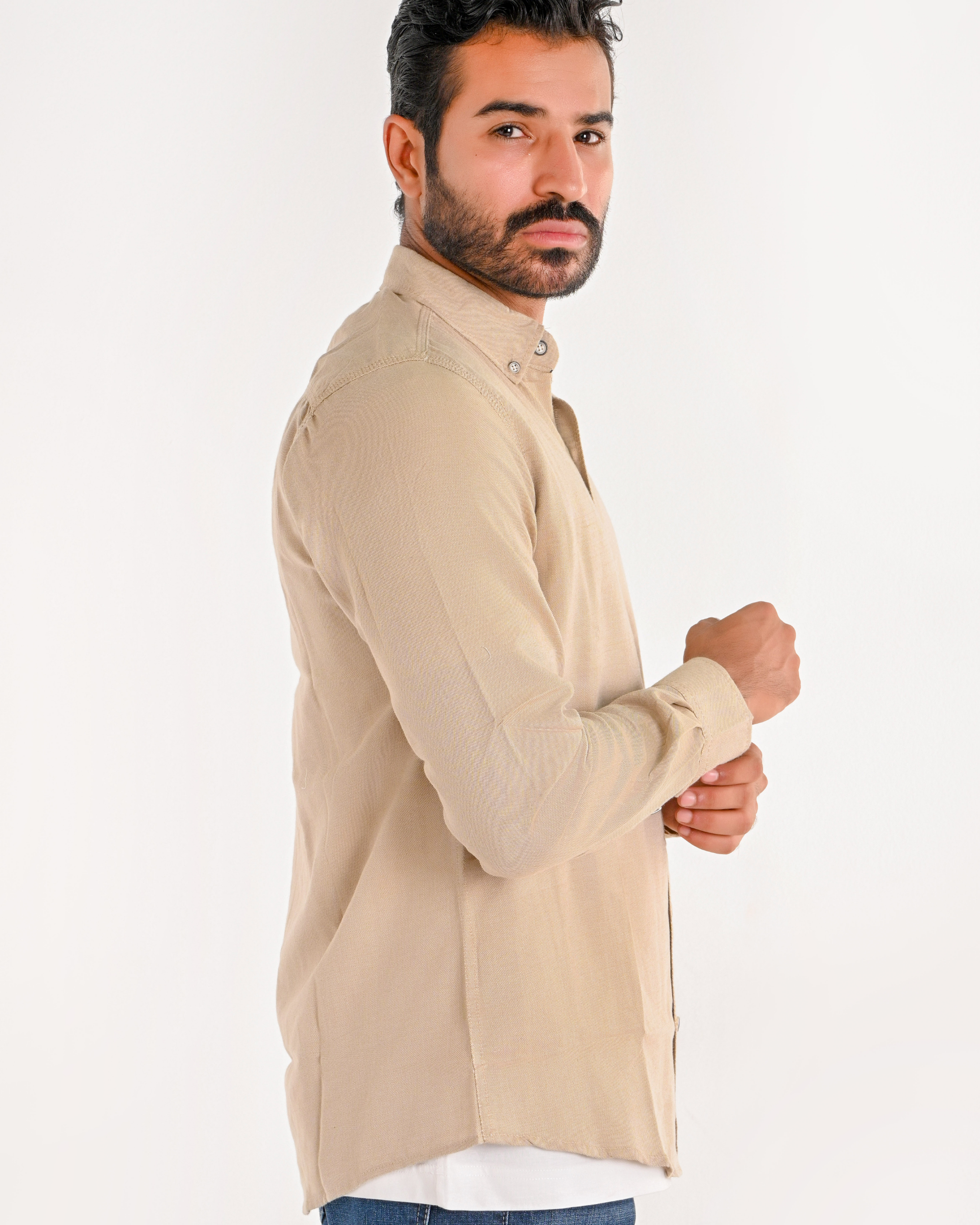 Beige Plain Shirt