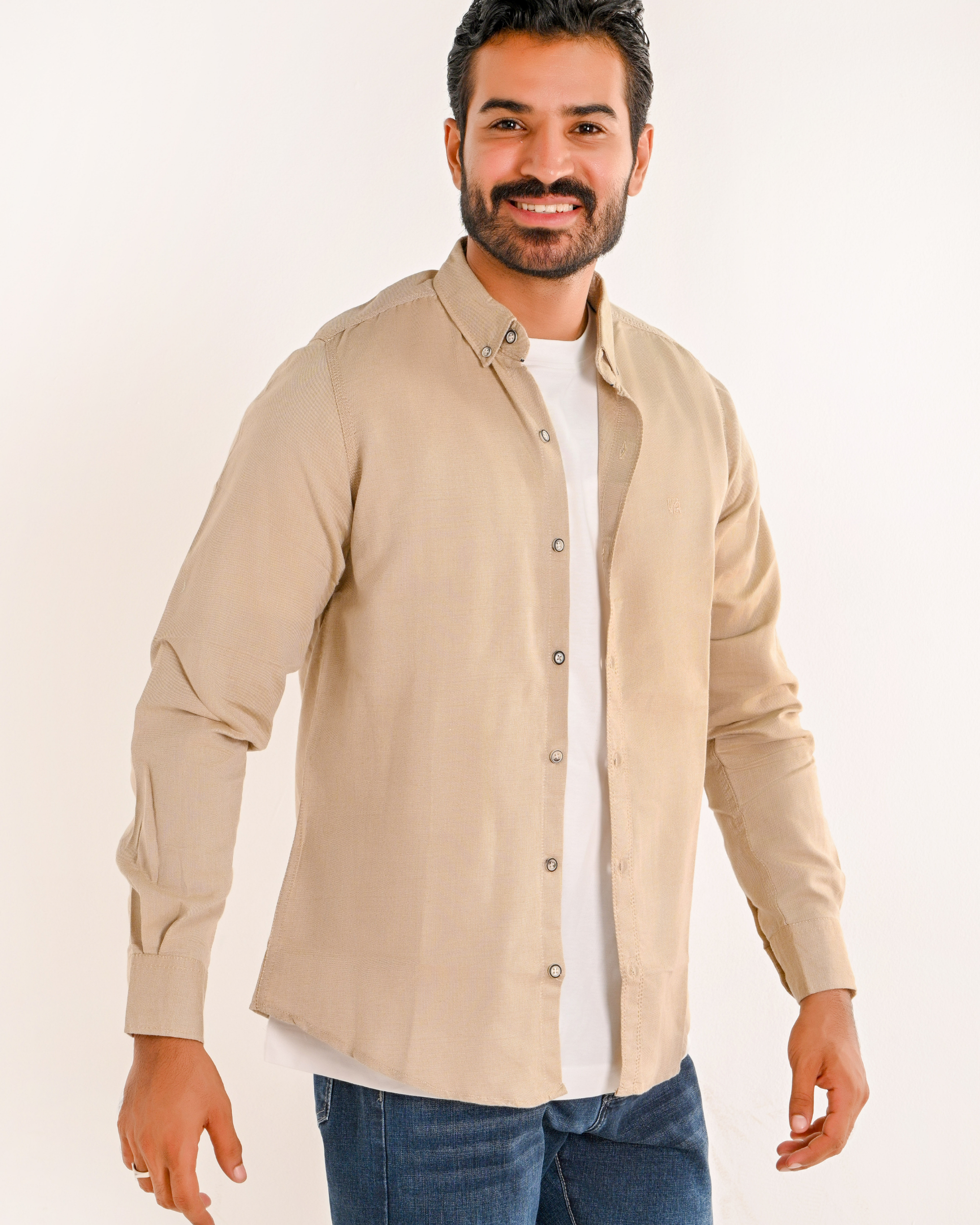 Beige Plain Shirt