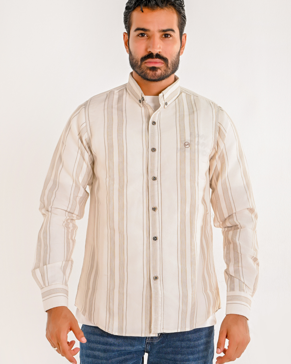 Beige Striped Shirt