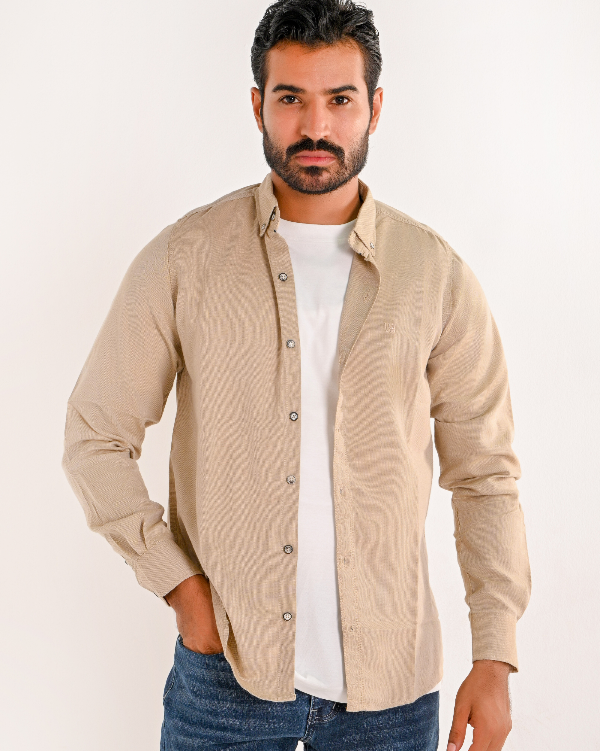 Beige Plain Shirt