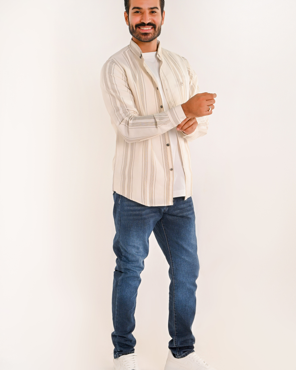Beige Striped Shirt