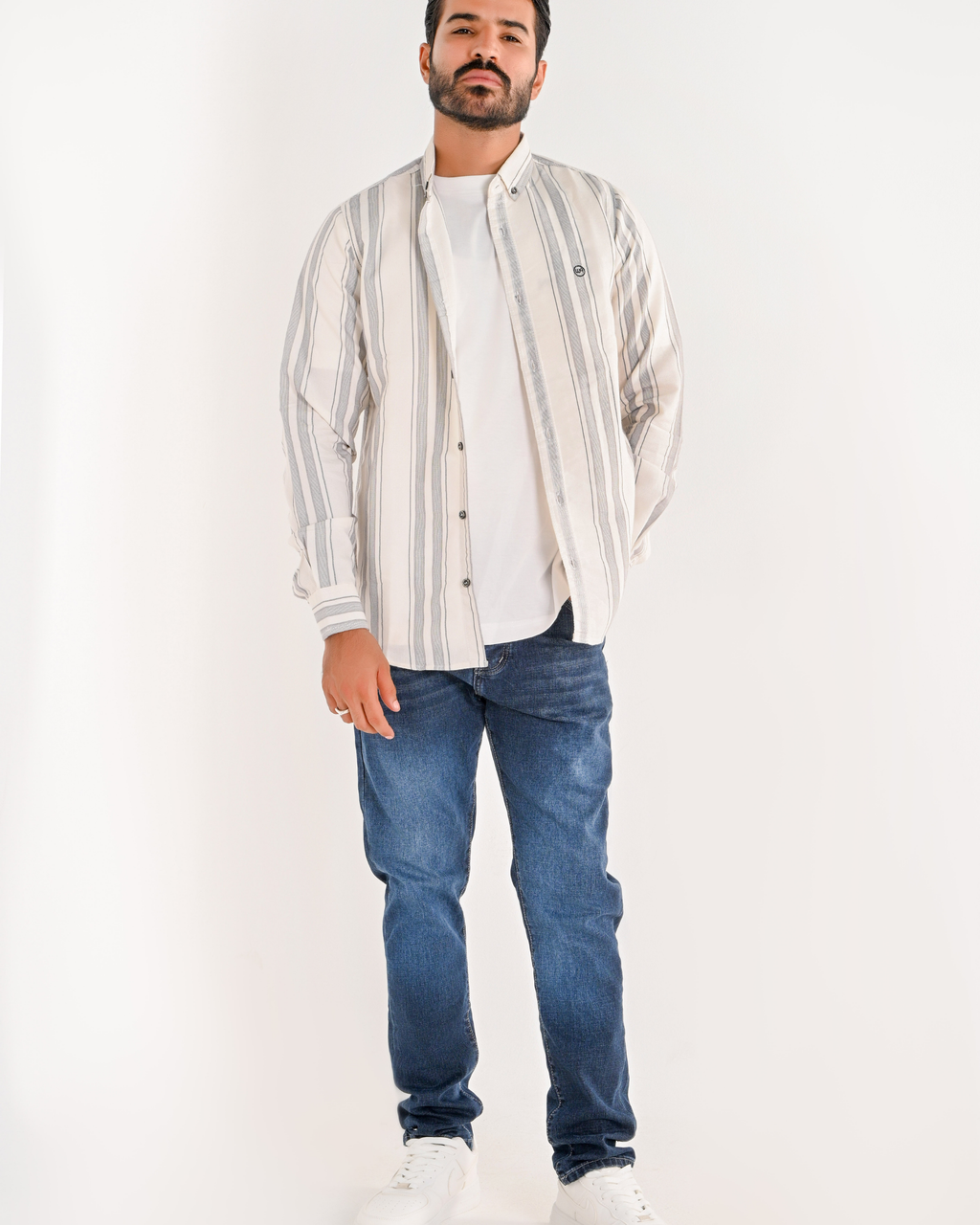 Gray Striped Shirt